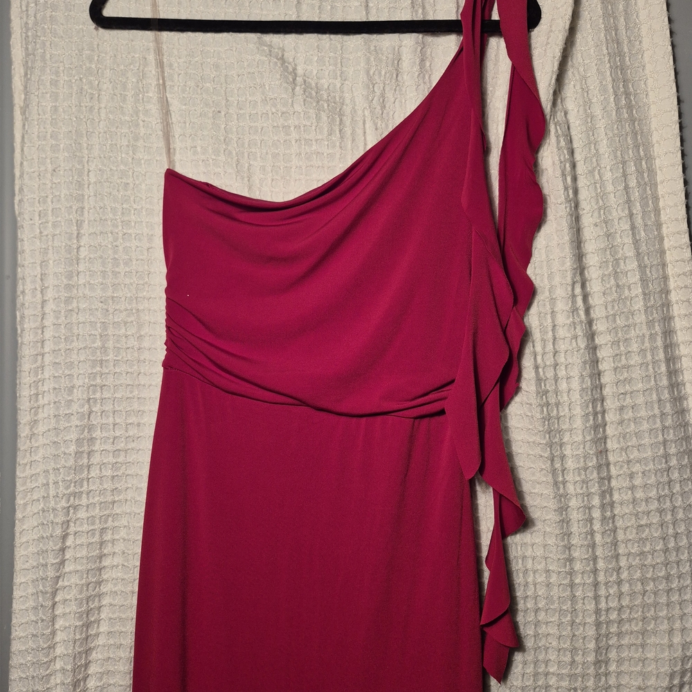 Emerald Sundae Red One-Shoulder Dress